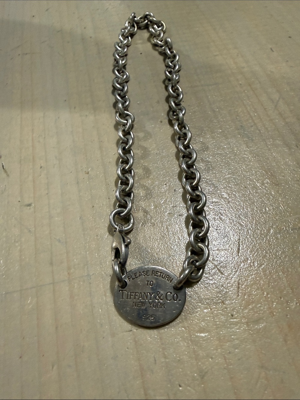 Tiffany & Co. Sterling Silver Round Tag Necklace - Silver